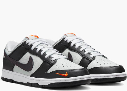 Nike Dunk Low - Black Bright Mandarin Mini Swoosh