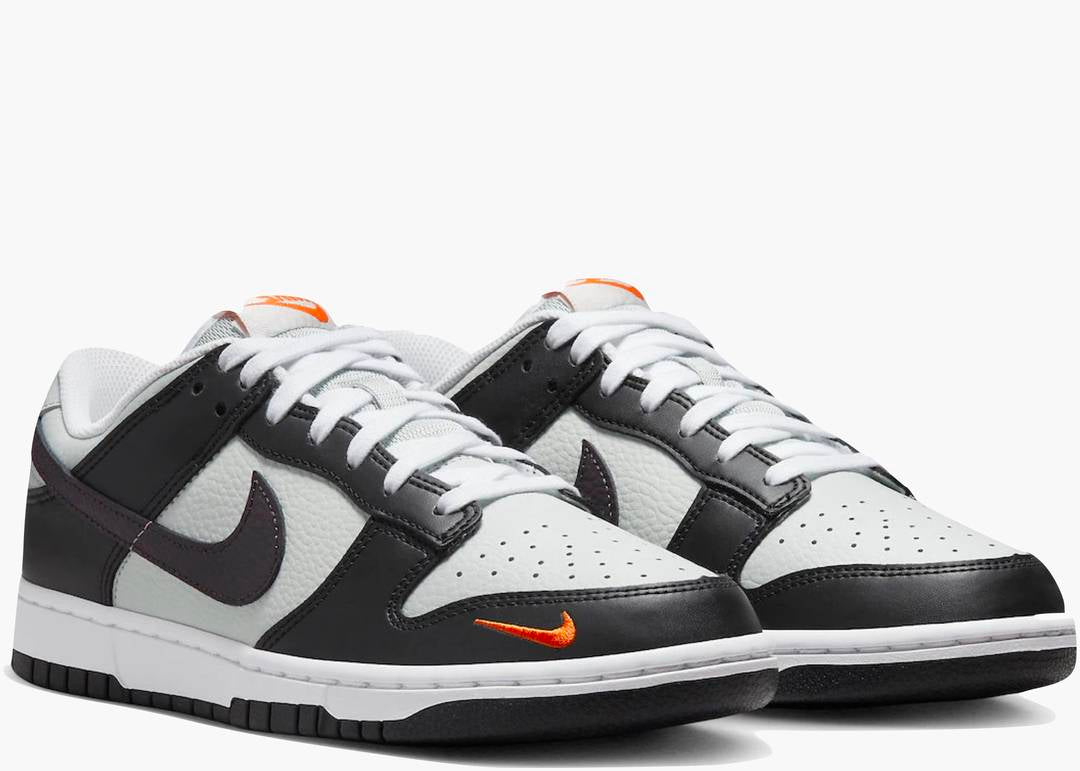 Nike Dunk Low - Black Bright Mandarin Mini Swoosh