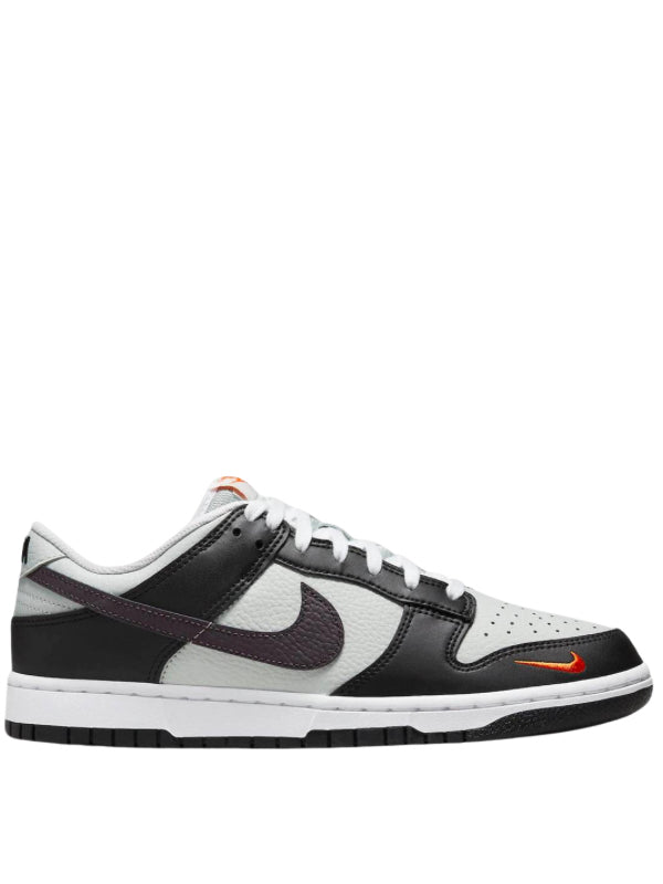 Nike Dunk Low - Black Bright Mandarin Mini Swoosh