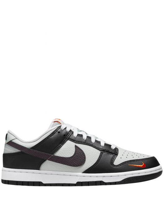 Nike Dunk Low - Black Bright Mandarin Mini Swoosh